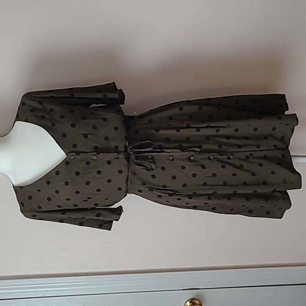 MNG Casual V-Neck Polka Dot Mini Dress